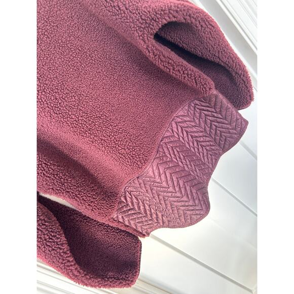 Athleta Women's Cozy Sherpa Sweatshirt Burgundy Size Large - Picture 7 of 11